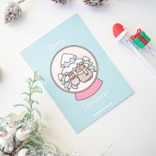 Открытка Pusheen Marry Christmas Открытка Pusheen Marry Christmas