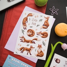 Лист з наліпками ''Cute Fox''' Лист з наліпками ''Cute Fox'''