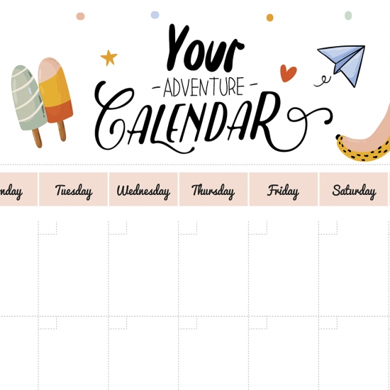 Шаблон Your Advanture Calendar для друку